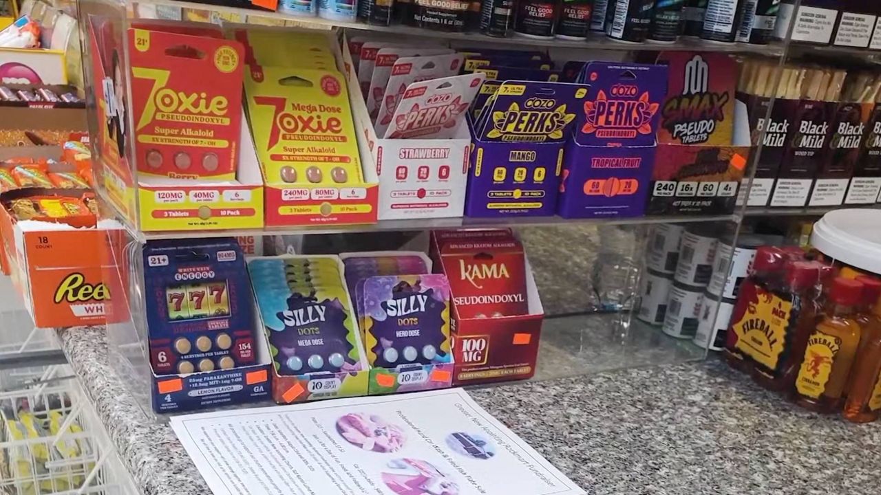 Candy-style gas station drug products sold in colorful retail packaging